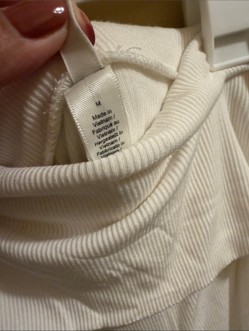 Skims Cream Ribbed Fold-Over Waist Pants - Picture 5 of 6